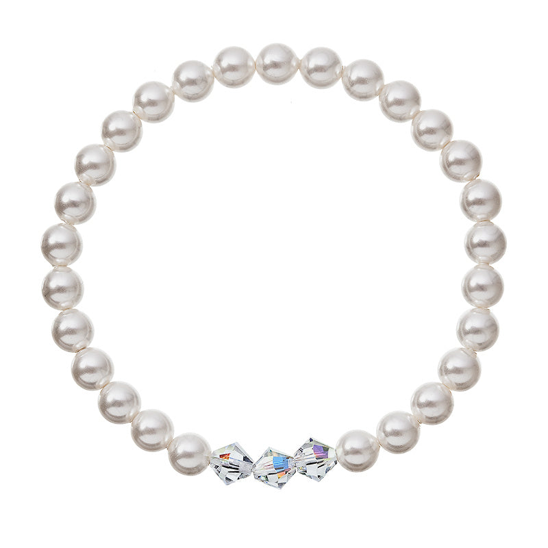 BRACELET SWAROVSKI PEARLS 6MM WITH BEADS WHITE CREAM