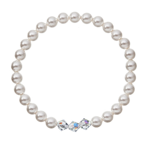 BRACELET SWAROVSKI PEARLS 6MM WITH BEADS WHITE CREAM