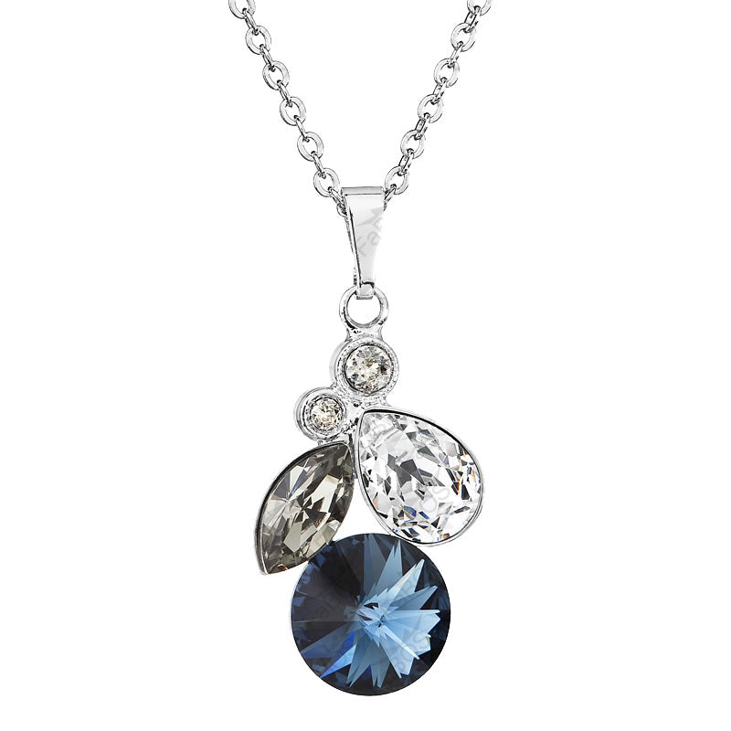 PEAR NECKLACE WITH RIVOLI MONTANA SWAROVSKI® CRYSTAL