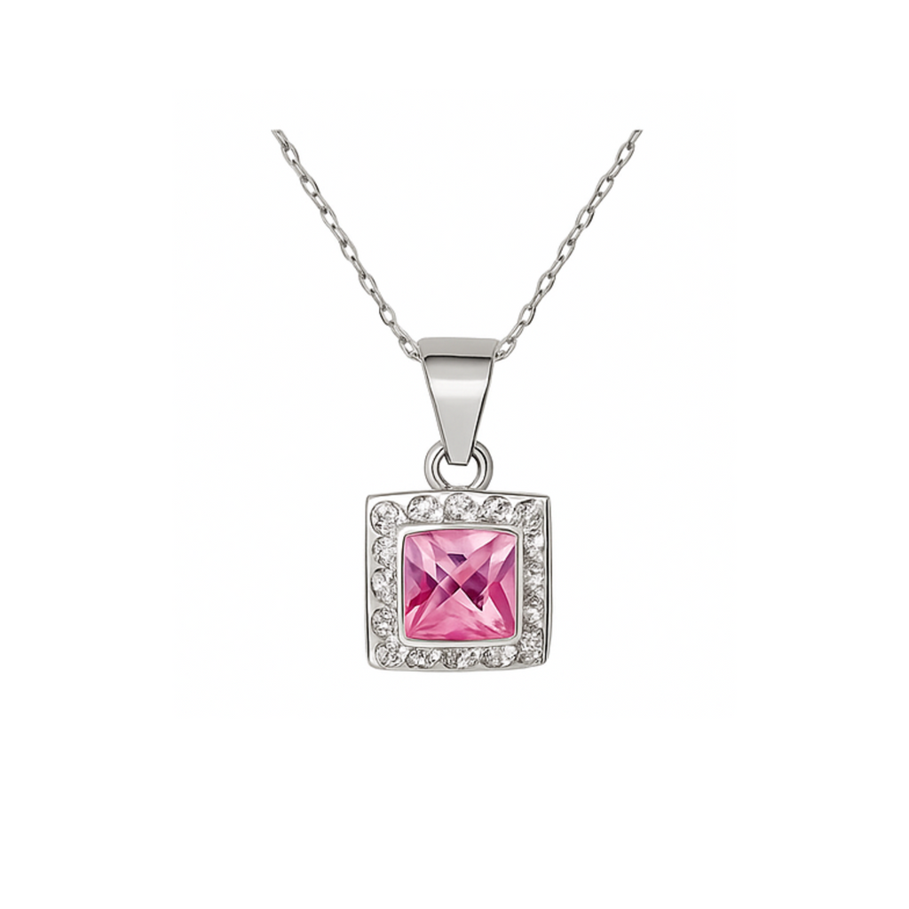 Sterling Silver Light Rose Swarovski® Crystal Necklace