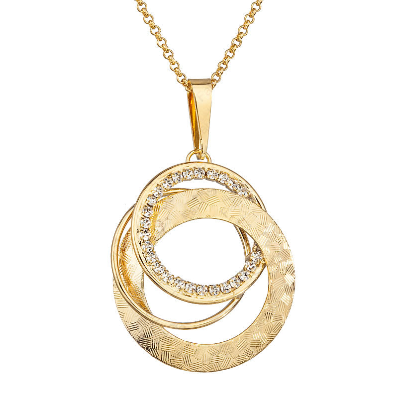 INTERTWINED CIRCLES GOLD PLATED SWAROVSKI® CRYSTAL NECKLACE