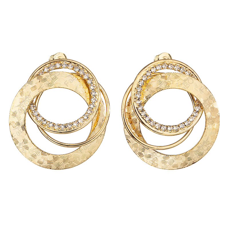 INTERTWINED CIRCLES GOLD PLATED SWAROVSKI® CRYSTAL EARRINGS