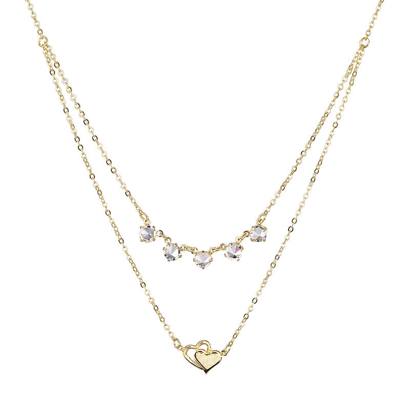 TWO HEARTS GOLD PLATED SWAROVSKI® CRYSTAL NECKLACE