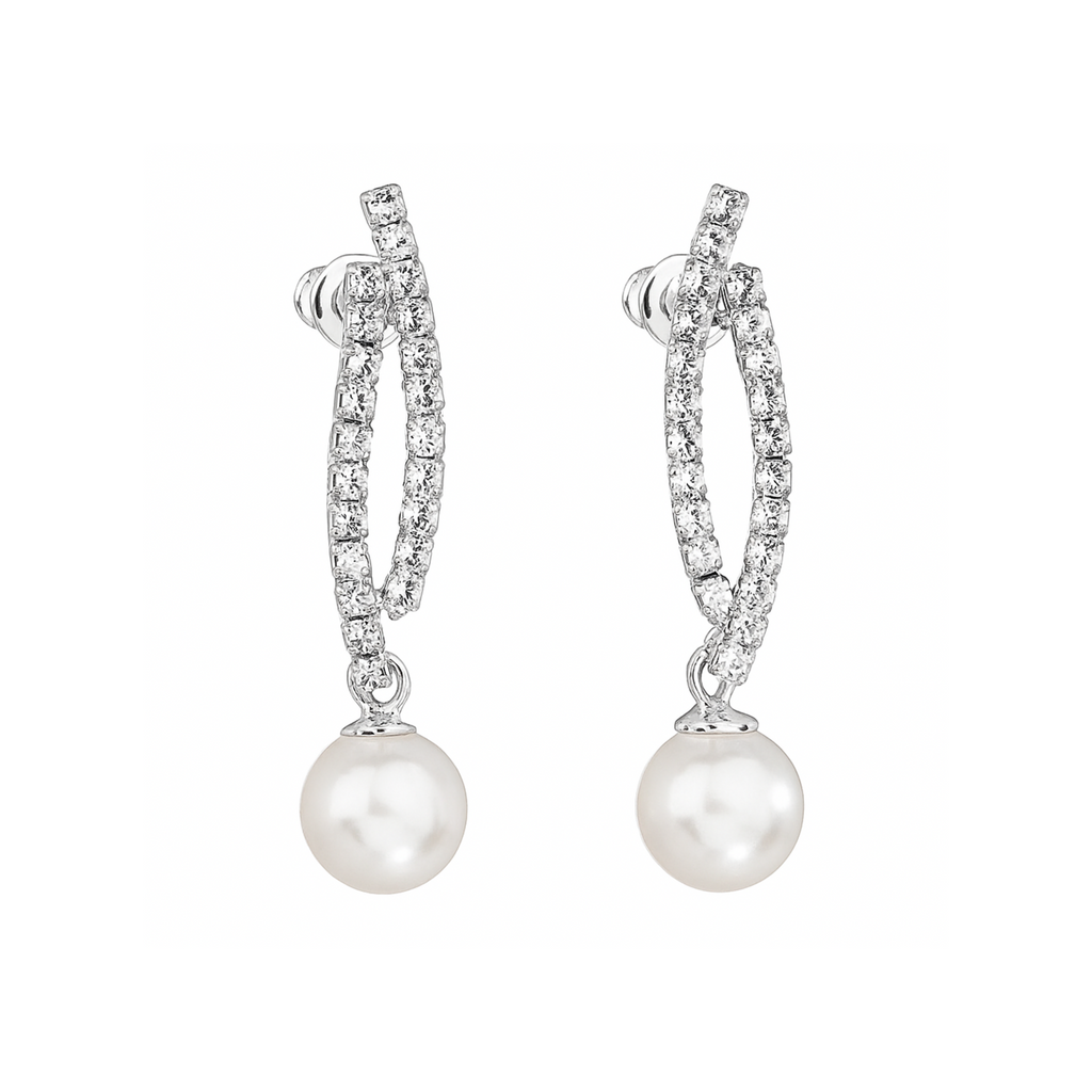 UNDER THE WHITE PEARLS SWAROVSKI® CRYSTAL EARRINGS