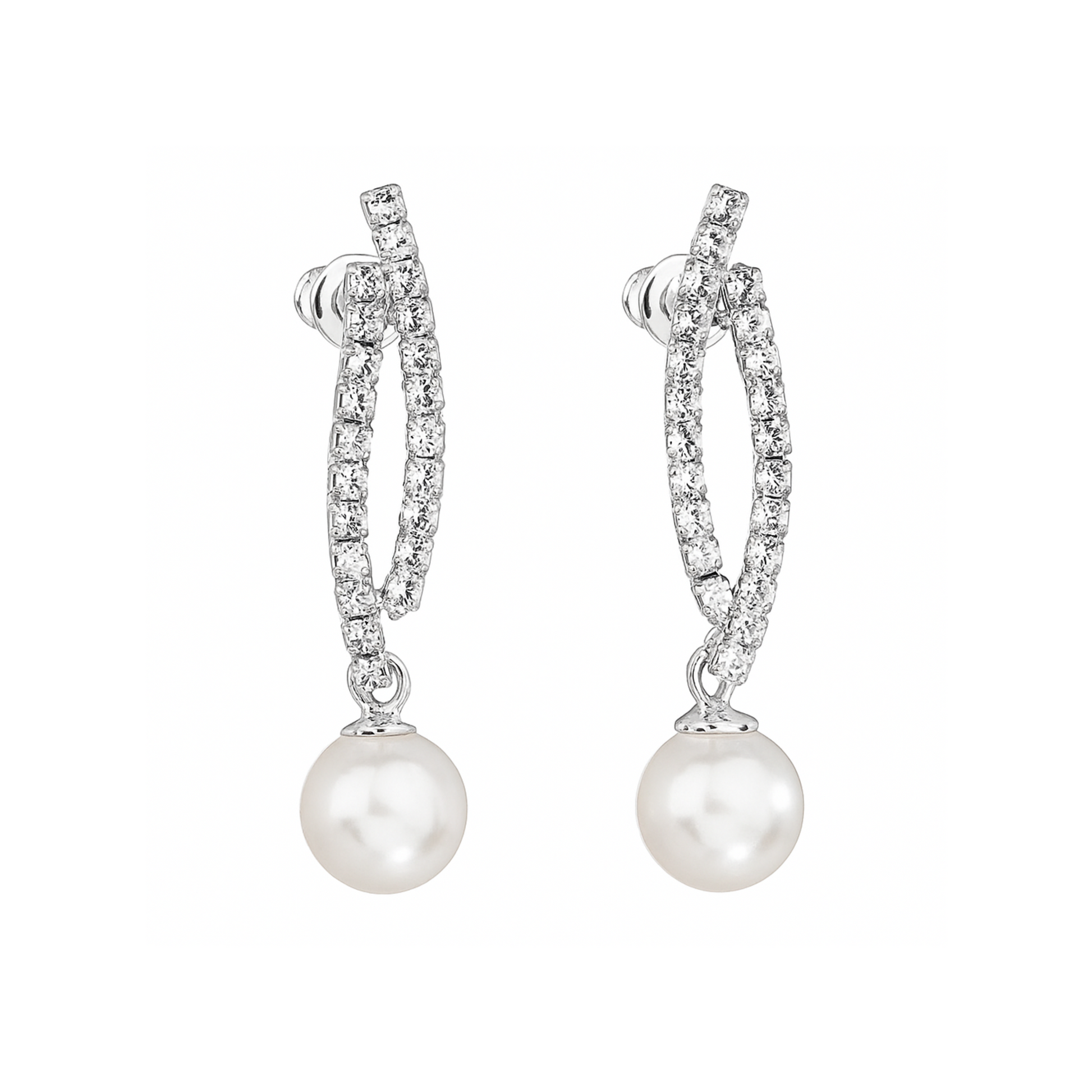 UNDER THE WHITE PEARLS SWAROVSKI® CRYSTAL EARRINGS