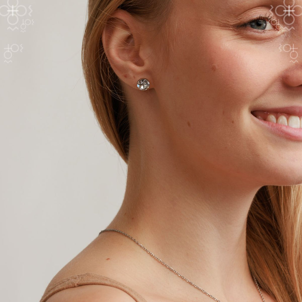 SHATON 8 MM SWAROVSKI® CRYSTAL EARRINGS