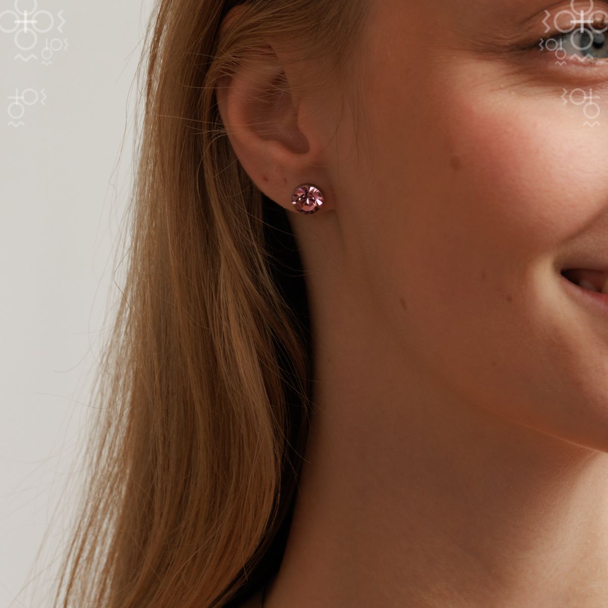 SHATON 8MM LIGHT ROSE SWAROVSKI® CRYSTAL EARRINGS