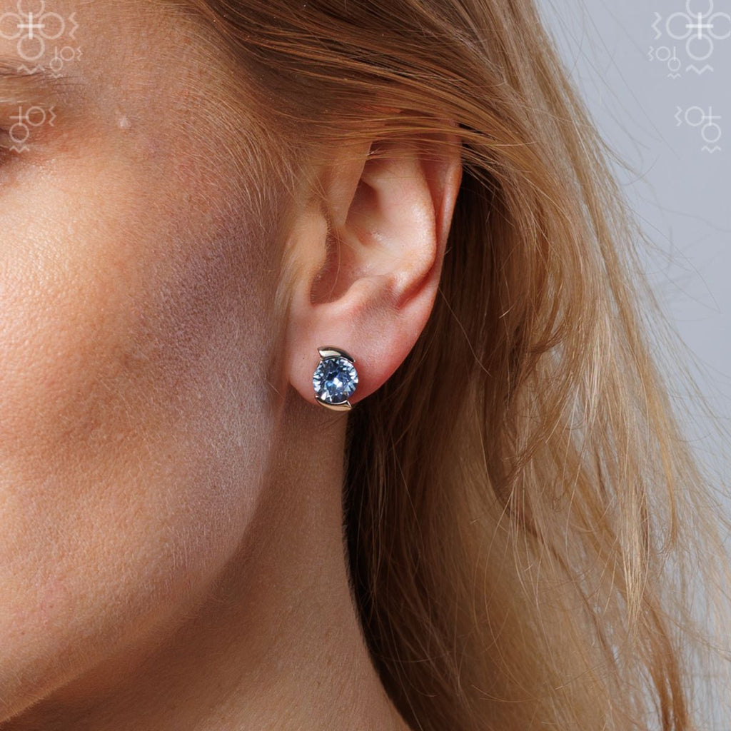 Σκουλαρίκια SWAROVSKI με ζαφείρι και light ζαφείρι SSUSIE